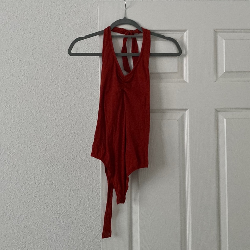 Orange casual bodysuit